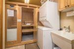 Laundry Room with Washer/Dryer & Private Sauna